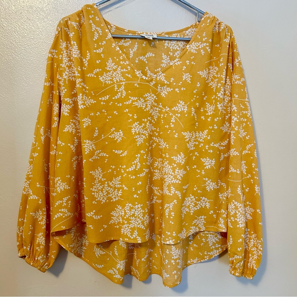 NWT a.n.a Mustard Floral Blouse
